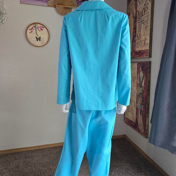 Vintage 70s Light Blue 2 Piece Leisure Suit by Koret of California - Picture 3 of 4